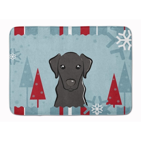 Carolines Treasures Winter Holiday Black Labrador Machine Washable Memory Foam Mat BB1731RUG